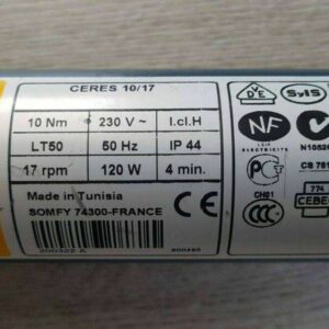 Somfy-CERES-10/17-LT50-Etikett-Gelb-Weiß-Rohrmotor-Rolladenmotor-Motor-Reparatur-reparieren-gebraucht-kaufen