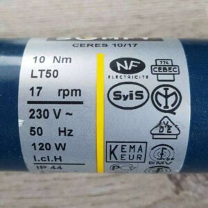 Somfy Ceres 1017 LT50 Etikett Silber
