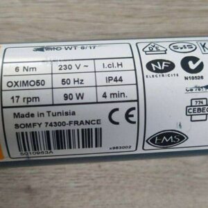 Somfy-Oximo-50-WT-6/17-Rohrmotor-Rolladenmotor