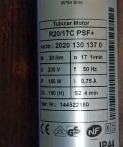 Becker R20/17C PSF Becker R20-17C PSF Antrieb 2020 130 1270 reparieren Rohrmotor reparatur