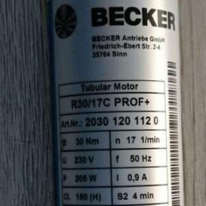 Becker R30-17C PROF+ Antrieb 20301201120 Motoretikett Reparatur reparieren