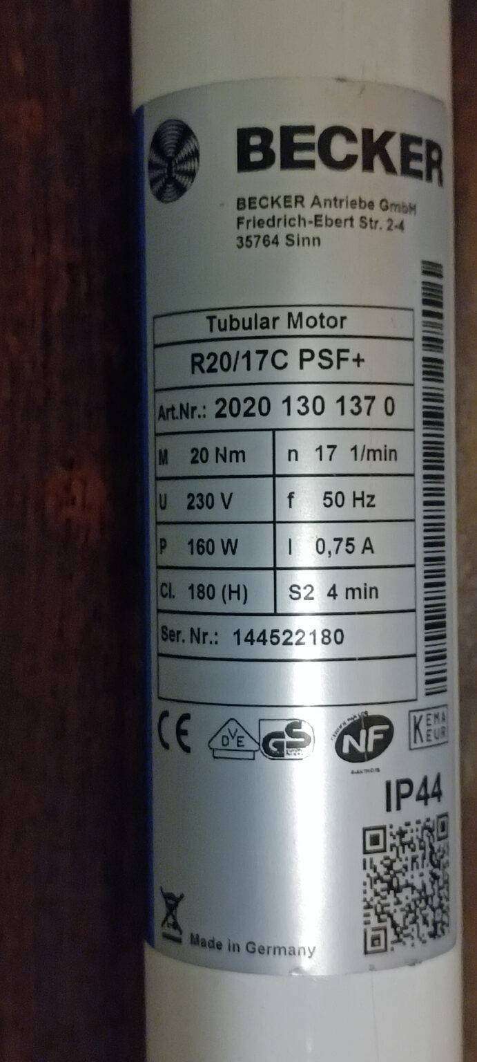Becker R40-17C PSF+ Antrieb 20401301420 Becker R40/17C PSF Antrieb 2040 130 1410 reparieren Rohrmotor reparatur