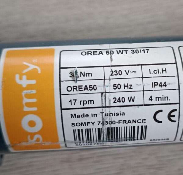 Somfy Orea 50 RTS 10/17 5005473 Somfy Orea 50 RTS 10-17 5005473 Motoretikett Rohrmotor Reparatur Antrieb defekt reparieren