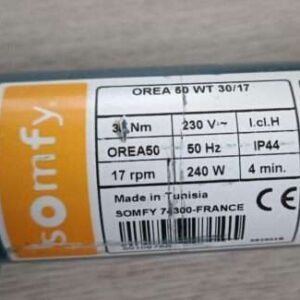 Somfy Orea 50 RTS 10/17 5005473 Somfy Orea 50 RTS 10-17 5005473 Motoretikett Rohrmotor Reparatur Antrieb defekt reparieren