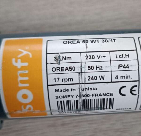 Somfy Orea 50 RTS 6/17 5005472 Somfy Orea 50 RTS 6-17 5005472 Motoretikett Rohrmotor Reparatur Antrieb defekt reparieren