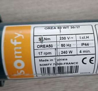 Somfy Orea 50WT 40/17 5010977 Reparatur Rohrmotor Somfy Orea 50 WT 40-17 Rohrmotor Motoretikett 5010977 reparieren Reparatur