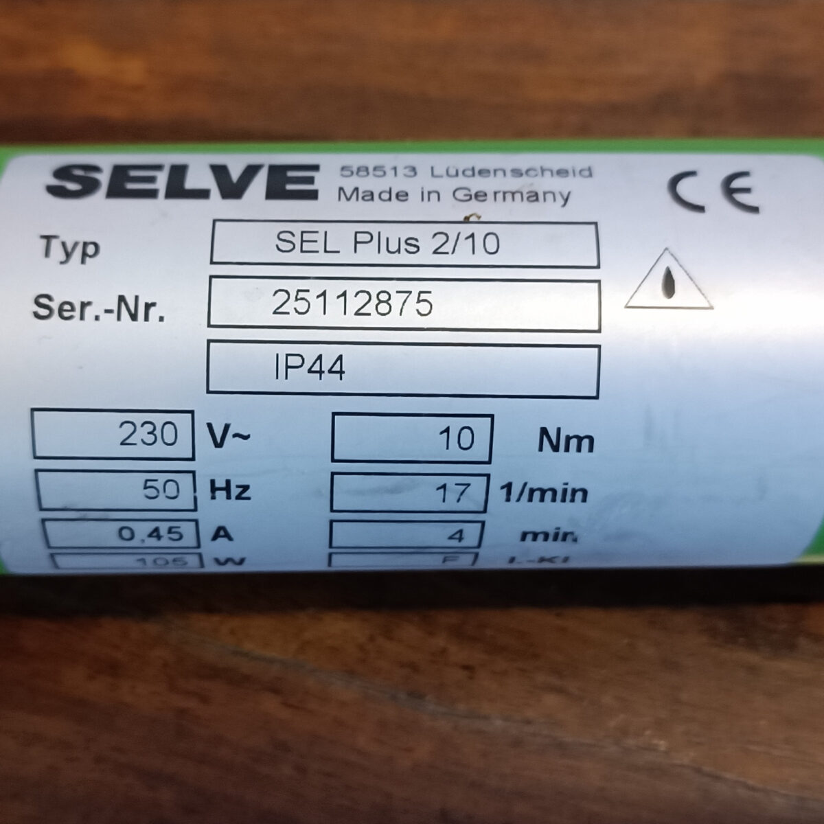 SELVE Rohrmotor Reparatur SELVE SEL Plus 2/7 SELVE SEL Plus 2/10 SELVE SEL Plus 2/15 SELVE SEL Plus 2/20 SELVE SEL Plus 2/30 SELVE SEL Plus 2/40 Motoretikett Rohrmotor