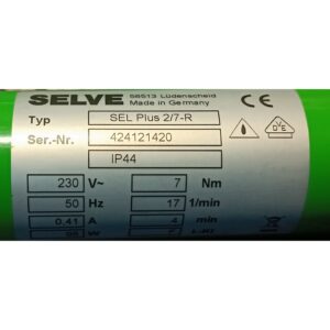 SELVE SEL Plus 2/7-R Rollladenmotor Typenschild