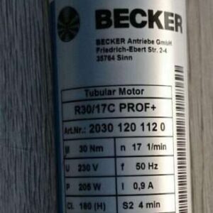 Becker R12-17C PROF+ Antrieb 20101201640 Rohrmotor