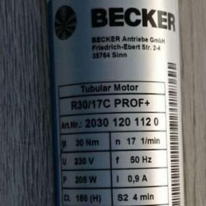 Becker R20-17C PROF+ Antrieb 20201201320 Rohrmotor