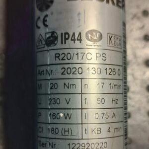 Becker R20/17PS Antrieb 20201301260 Sonnenschutzantrieb Typenschild