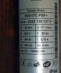 Becker R30/17 PS+ Antrieb 20300301010 Rohrmotor