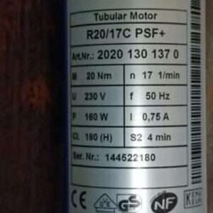 Becker R30/17C PSF Antrieb 20301301320 Rohrmotor