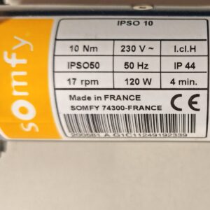 Somfy IPSO 10 10/17 IPSO50 200581 Typenschild