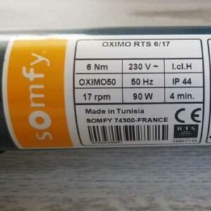 Somfy Oximo RTS 10/17 50 5005460 Rohrmotor