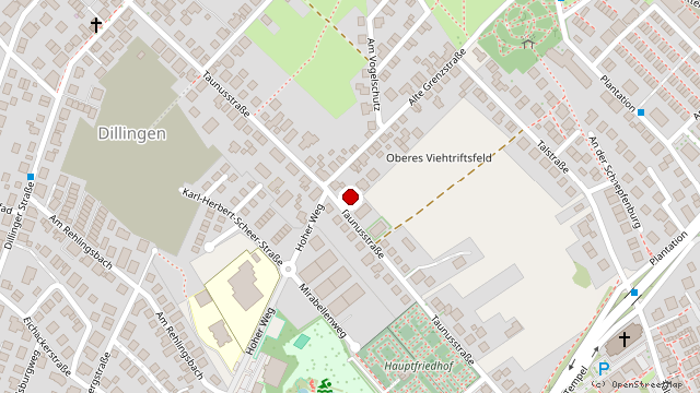Lage unseres B&uuml;ros in Friedrichsdorf, Taunusstra&szlig;e 101
